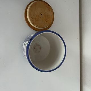 Vaso Caffè in ceramica con coperchio in legno