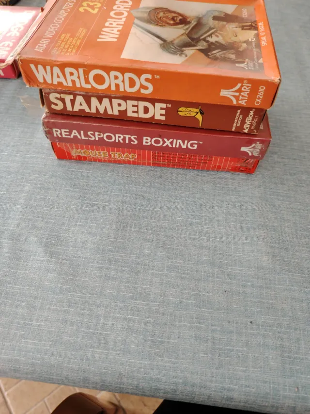 Lote 3 juegos Atari: Warlords, Stampede, RealSport