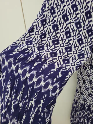 Blusa Zara Talla M Estampado Azul Blanco