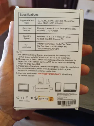 Adaptador Lector Tarjetas Vanja USB C SD MicroSD