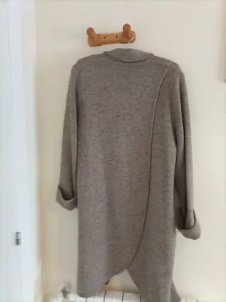 Chaqueta larga lana marrón jaspeado