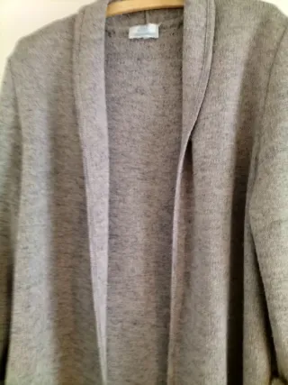 Chaqueta larga lana marrón jaspeado