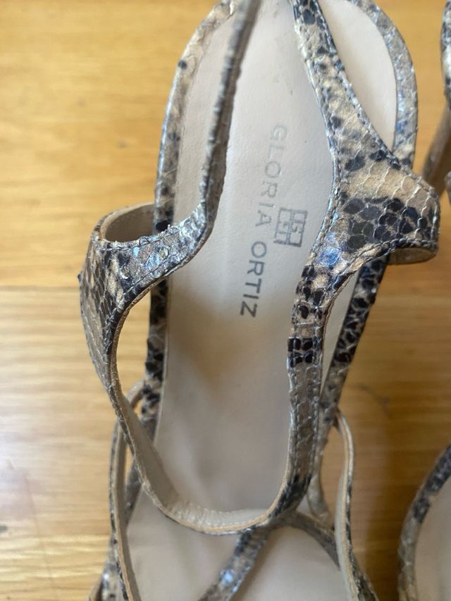 Sandalias Gloria Cruz Piel Serpiente