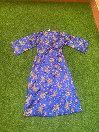 Kimono estampado dragones azul