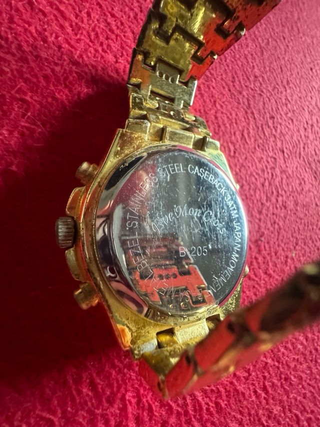 Reloj Gene Mon Cross Dorado Deportivo
