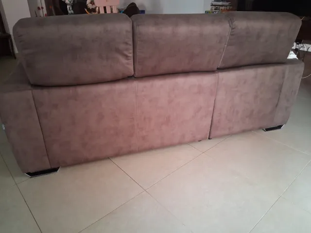Sofá de 3 plazas marrón,sillones extraibles