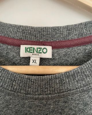 Sudadera Kenzo Gris con Tigre Rojo