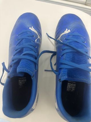 Botas de tacos fútbol Puma azules talla 38