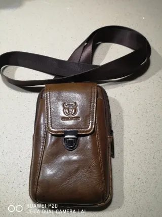 Bolso de piel marrón Bullcaptain