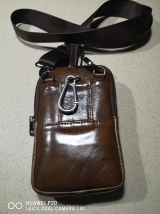 Bolso de piel marrón Bullcaptain