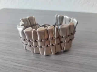 Pulsera Uno de 50 cierre botón plata