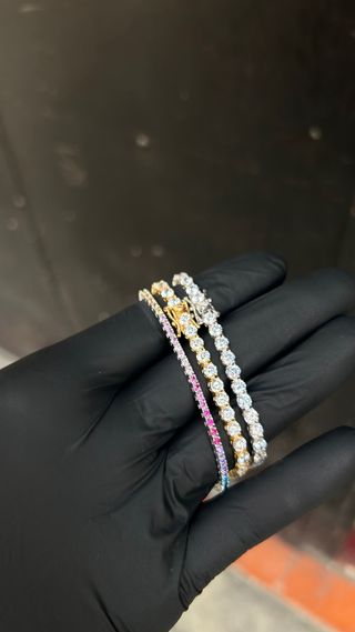 Pulsera riviere tennis de plata( LEER DESCRIPCION)