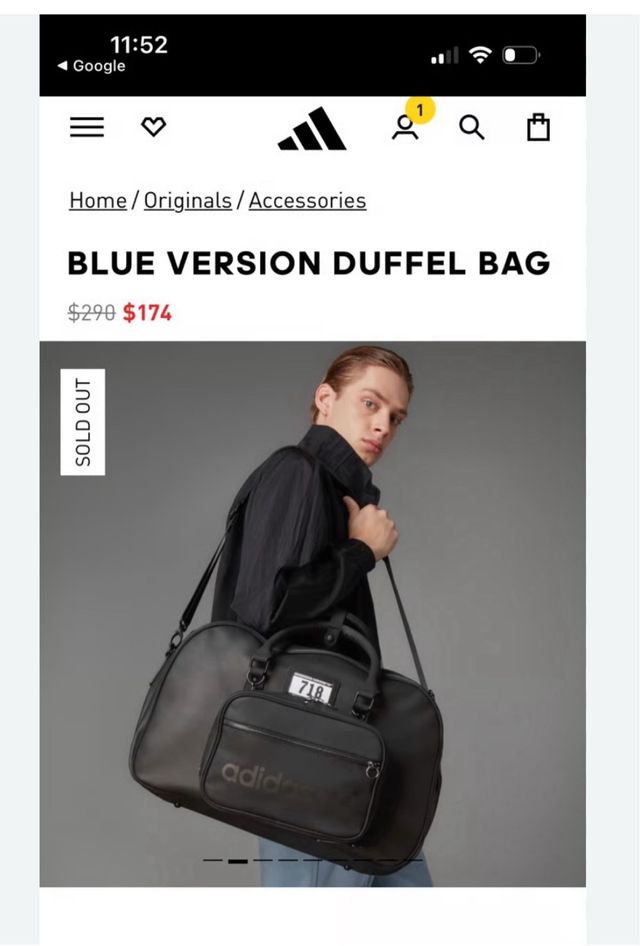 Borsa Adidas Duffle Luxe — Nuovo + accessori