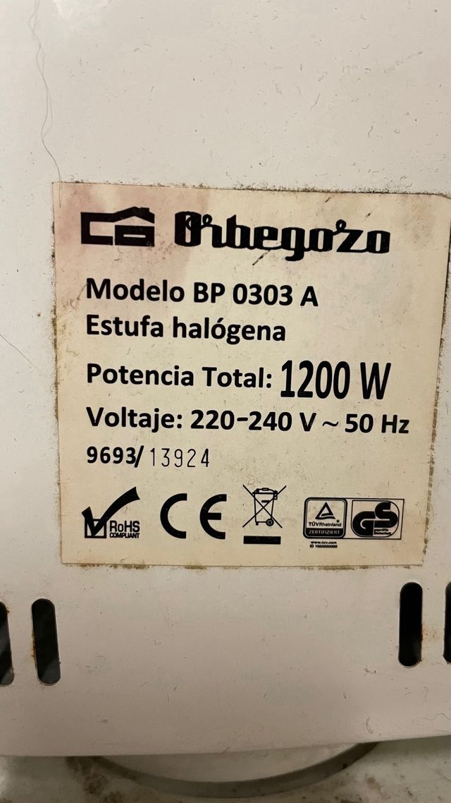 Stufa Orbegozo Blanca