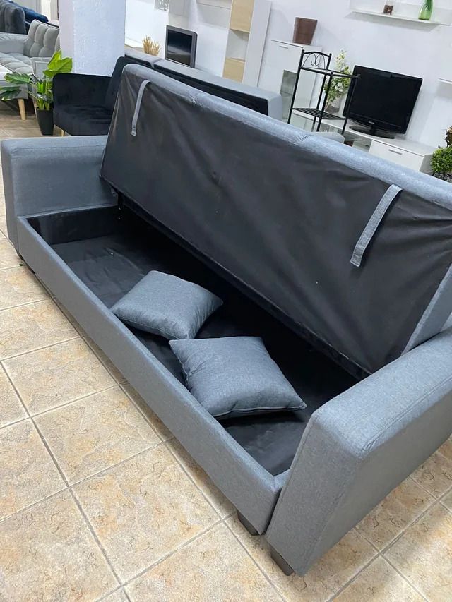 REBAJA! Sofá cama gris con almacenaje + Envío
