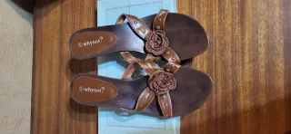 Sandalias Marrones Tacon Bajo