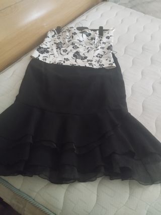Conjunto fiesta blanco y negro