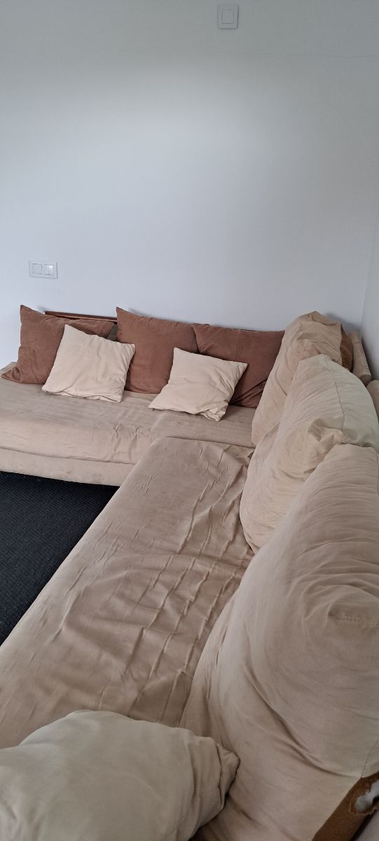 Sofá modular 4-5 plazas beige/marrón