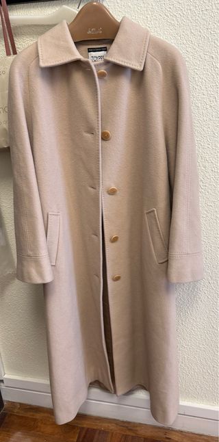 Abrigo largo de lana mujer beige Toypes