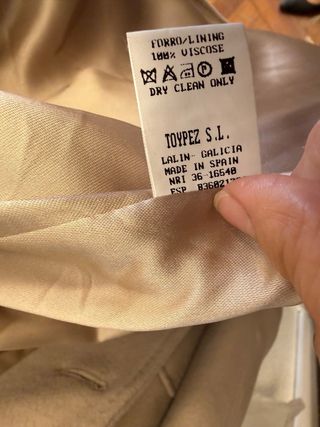 Abrigo largo de lana mujer beige Toypes