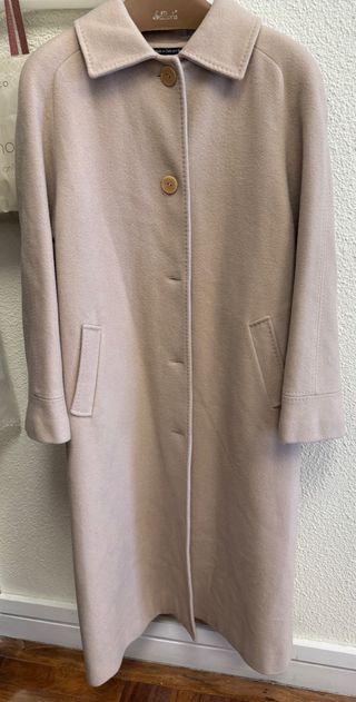 Abrigo largo de lana mujer beige Toypes