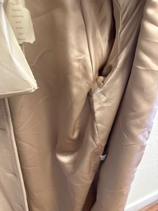 Abrigo largo de lana mujer beige Toypes