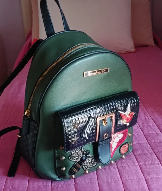 Zainetto Braccialini Verde Patch Multicolor