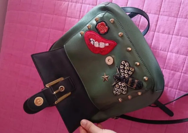 Zainetto Braccialini Verde Patch Multicolor