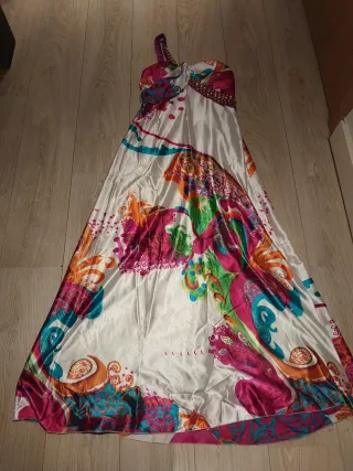 Vestido largo estampado multicolor