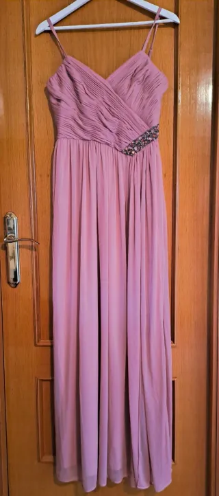 Vestido de fiesta rosa usado sólo un dia