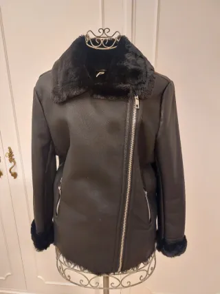 Chaquetón Mujer Piel Negro Talla S