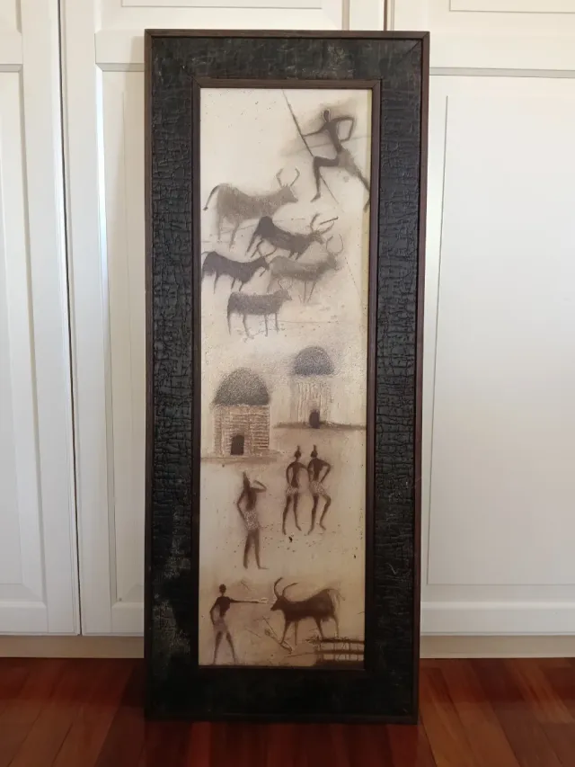 Pareja Cuadros Africanos Artesanales 86x86  43x105