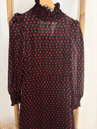 Vestido midi Coosy negro y rojo