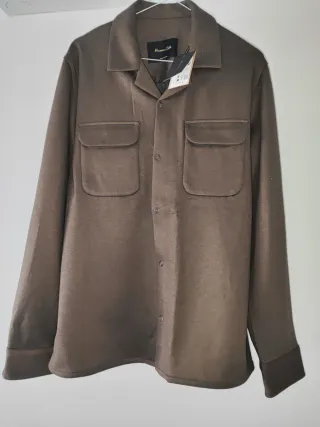 Sobrecamisa Massimo Dutti M Franela Lana nueva 