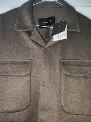 Sobrecamisa Massimo Dutti M Franela Lana nueva 