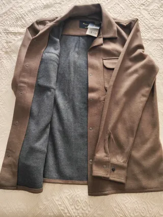 Sobrecamisa Massimo Dutti M Franela Lana nueva 
