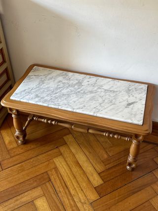 Mesa de centro madera y mármol