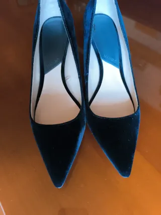 Zapatos de tacón Mango azul oscuro/terciopelo