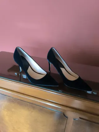 Zapatos de tacón Mango azul oscuro/terciopelo