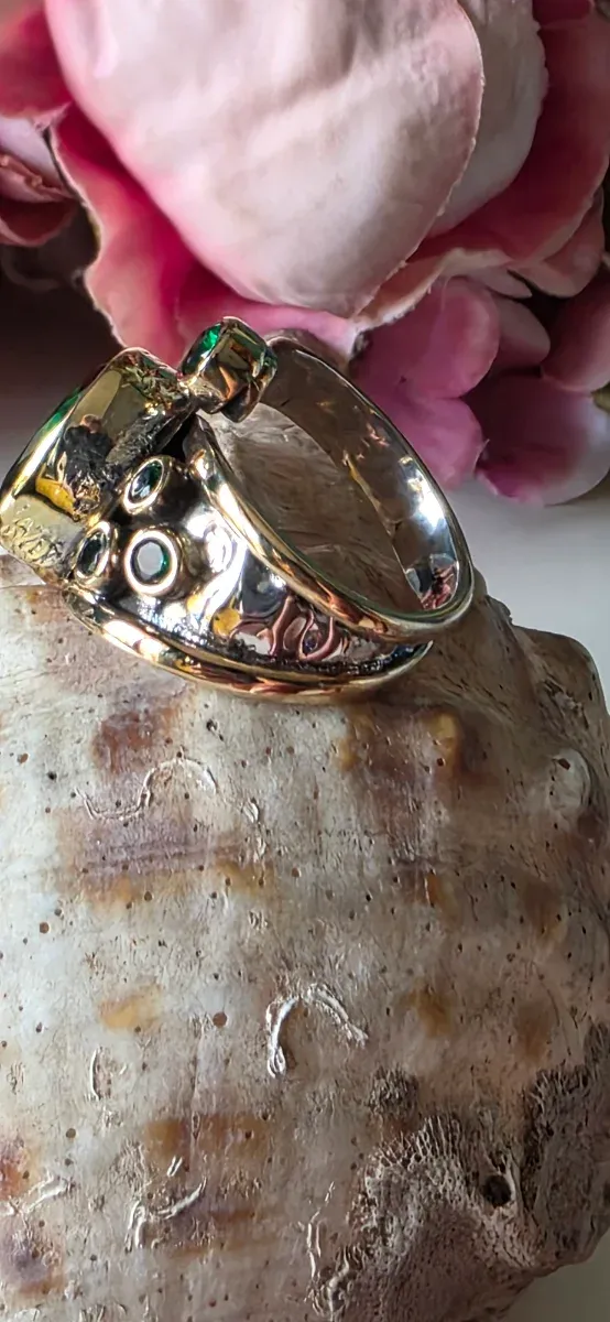 Anillo Sultán Plata con Piedra Verde