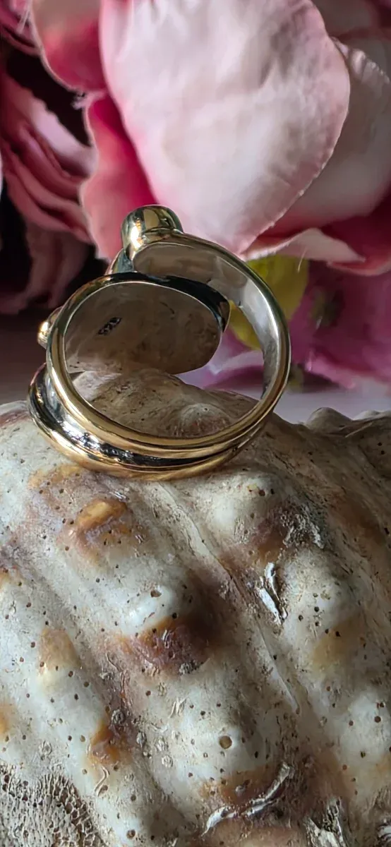 Anillo Sultán Plata con Piedra Verde