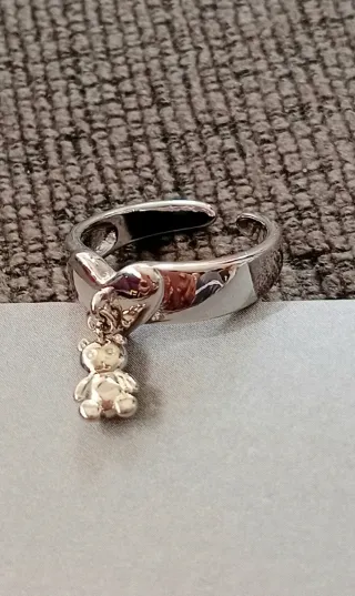 Anillo Plata 925 Oso Ajustable