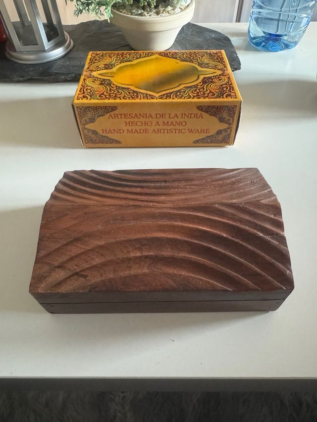 Caja Artesanal India Madera Hecha a Mano