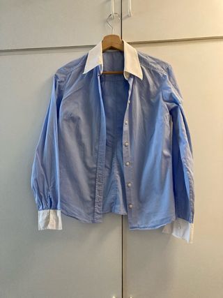 Camisa Massimo Dutti azul y blanca Talla S