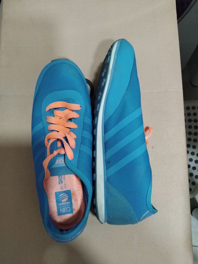 Zapatillas Adidas Neo Mujer Azul Naranja