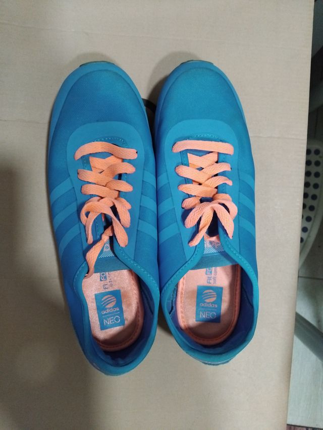 Zapatillas Adidas Neo Mujer Azul Naranja
