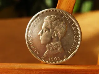 Moneda Plata 1 peseta 1903 *19*03 Alfonso XIII