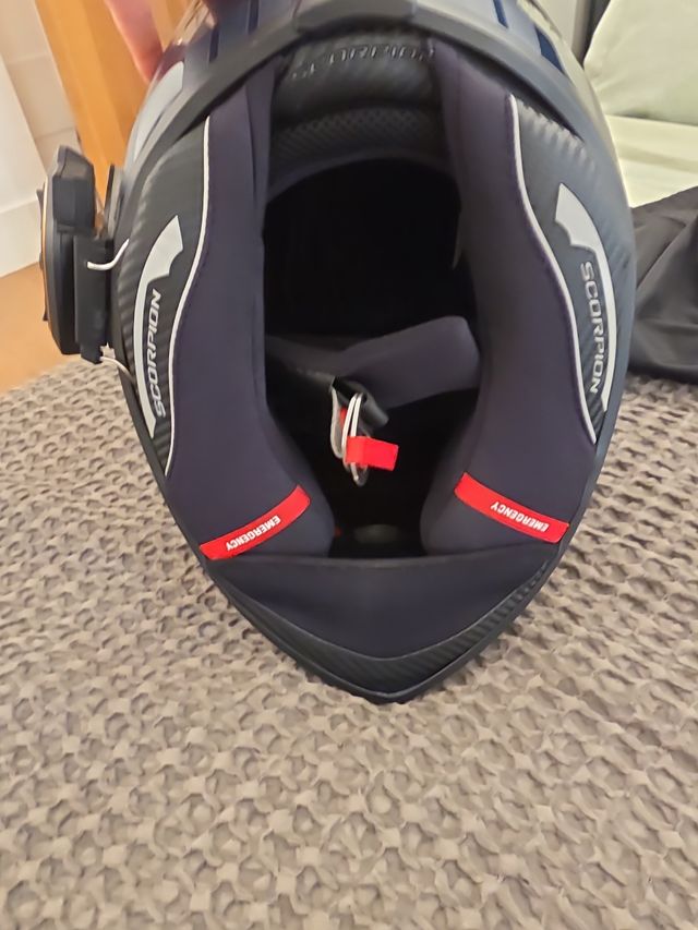 Casco integrale Scorpion blu evo +midland btx pro