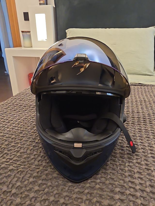 Casco integrale Scorpion blu evo +midland btx pro