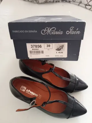 Zapatos de tacón Maria Jaen piel azul marino